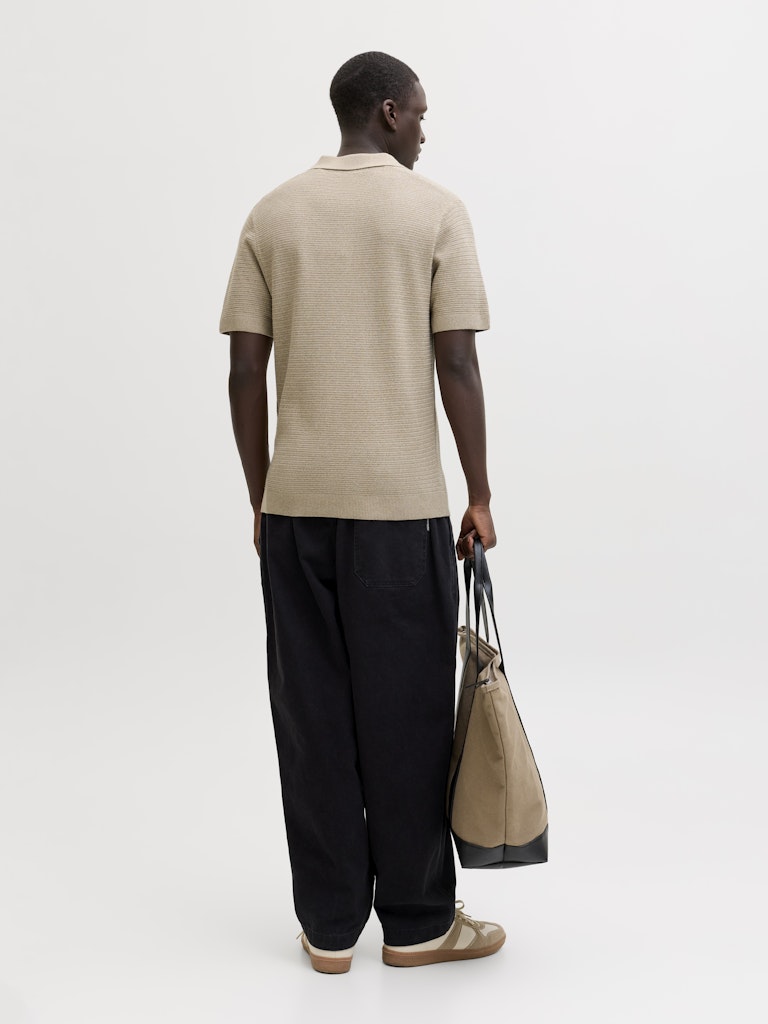 JPRBLURILEY Knit Polo-Shirt - Lemon Pepper